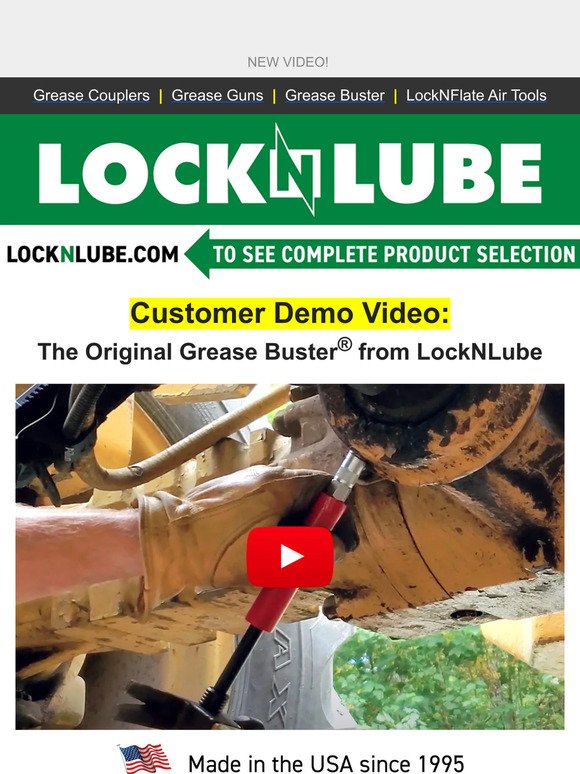 Customer Video! The Original Grease Buster® from LockNLube