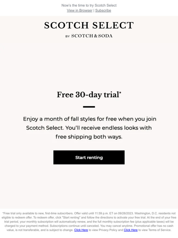 Your first month is covered