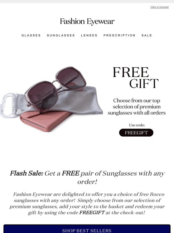FREE Sunglasses with any order!