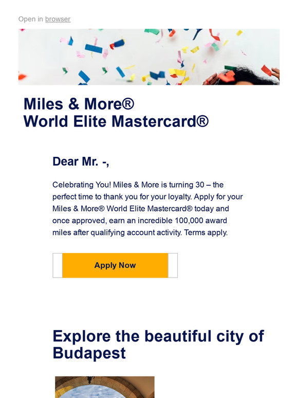 Lufthansa Earn an incredible 100,000 award miles after qualifying