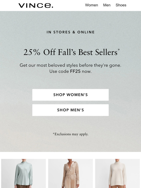 Shop Fast: 25% Off Best Sellers