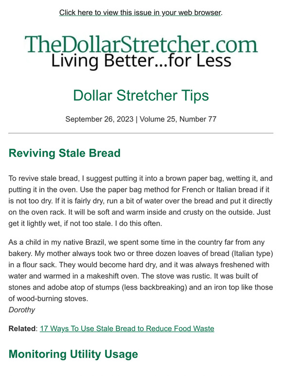 9/26/23: Dollar Stretcher Tips