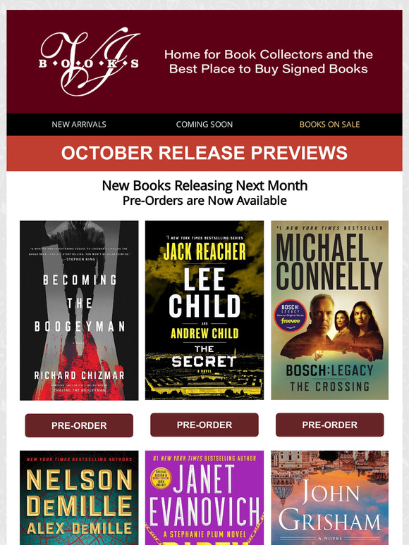 Coming Soon: Grisham, DeMille, Lee Child, and more!