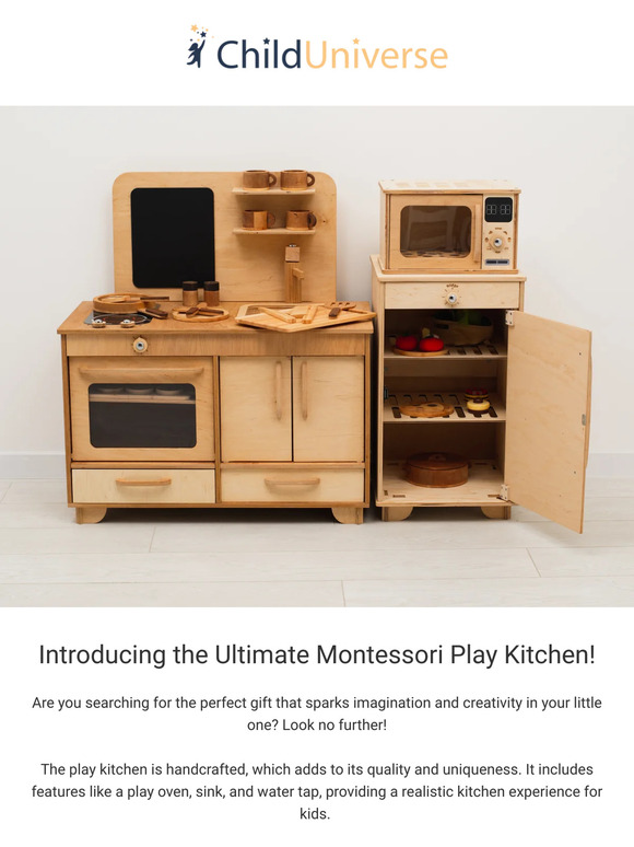 ChildUniverse Introducing Montessori Play Kitchen! 🎉 Milled