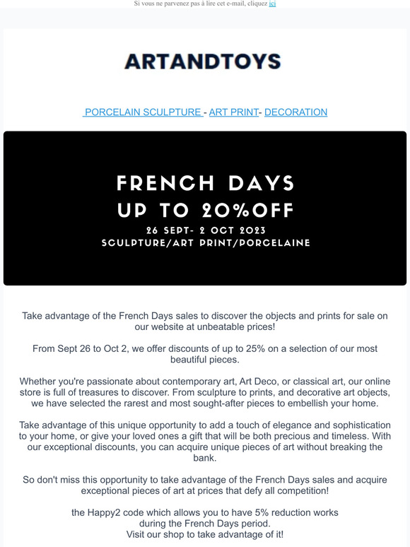 French Days 2023 //ArtAndToys.com