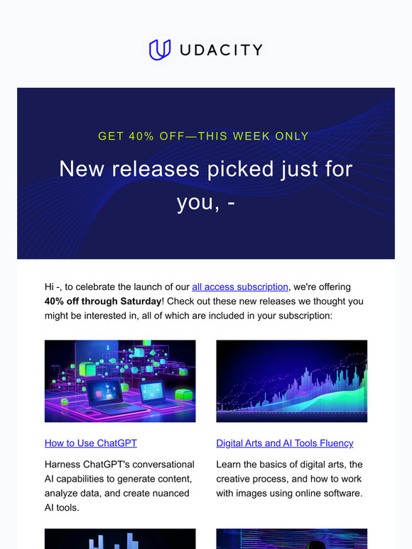 Celebrate all access launch with 40% off!