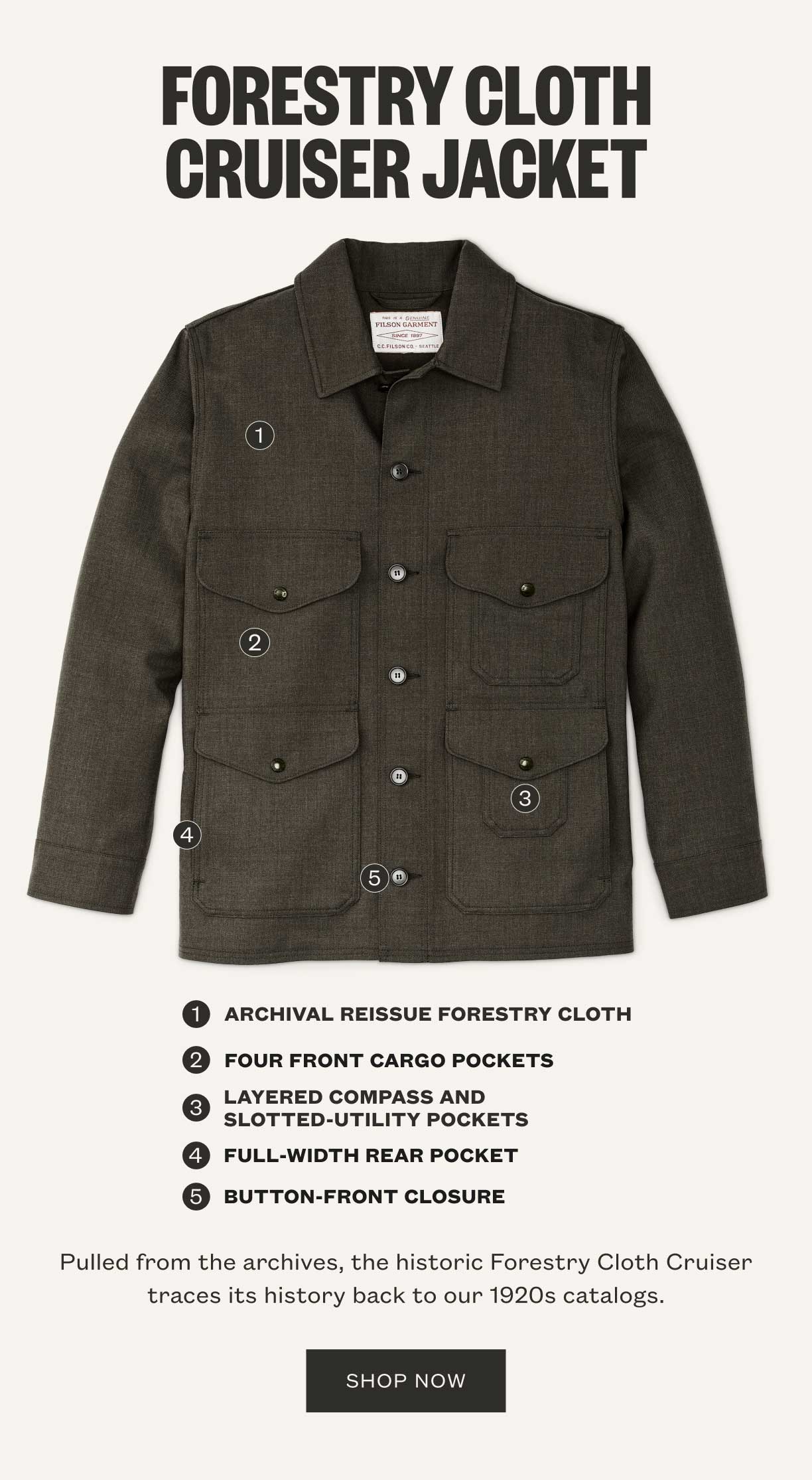 Filson Legendary Forestry Cloth Milled