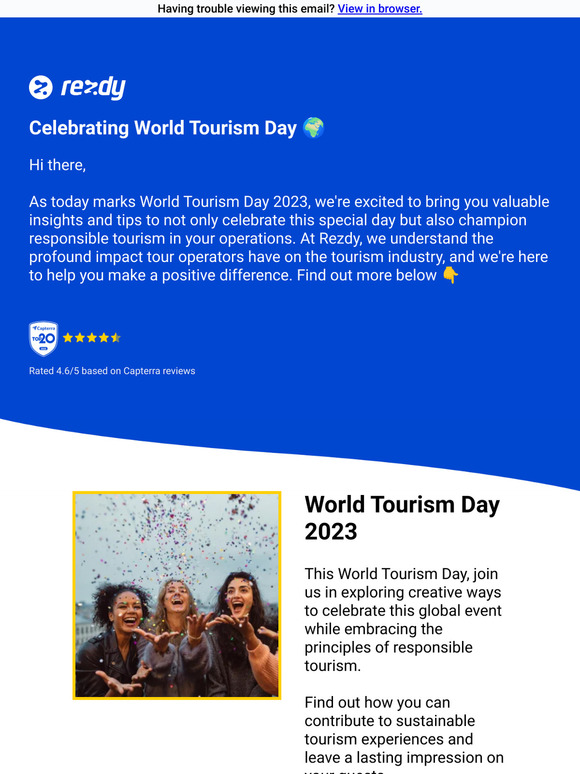 Hi there, join us in celebrating World Tourism Day! 🌍🌎🌏