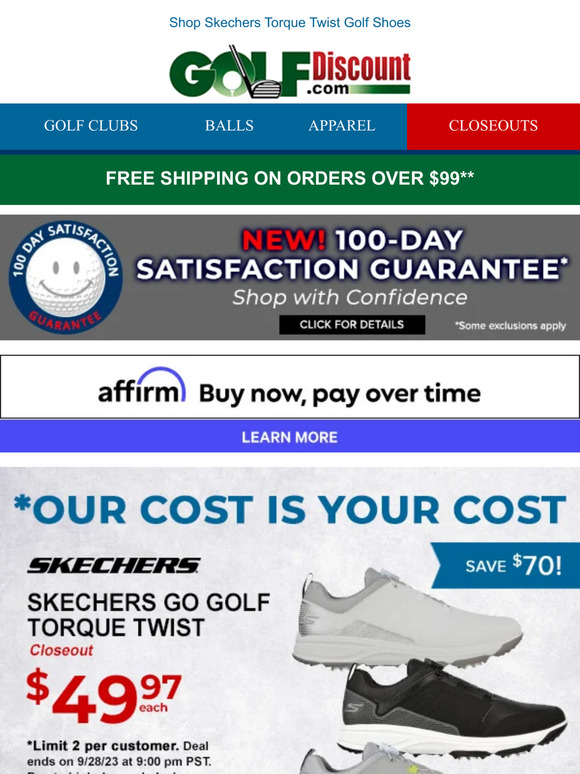 Skechers Go Golf Torque Twist Golf Shoes Just $49.97, Save $70!