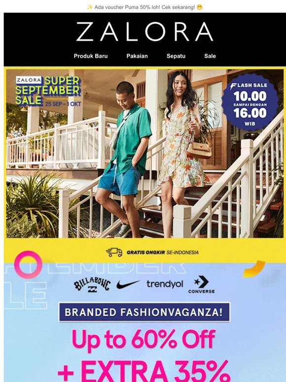 😎 Branded Fashionvaganza Up to 60% + Extra 35%