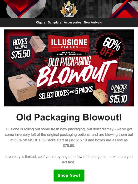 Illusione Old Packaging Blowout