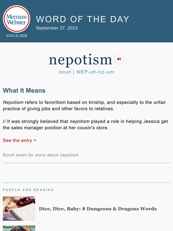 Merriamster Nepotism plus, Dice, Dice, Baby 8 Dungeons