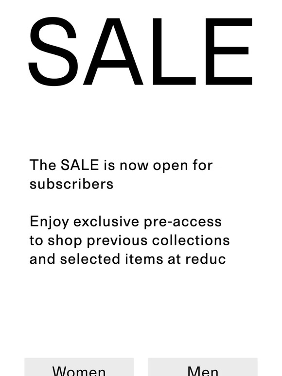 The SALE opens tomorrow
