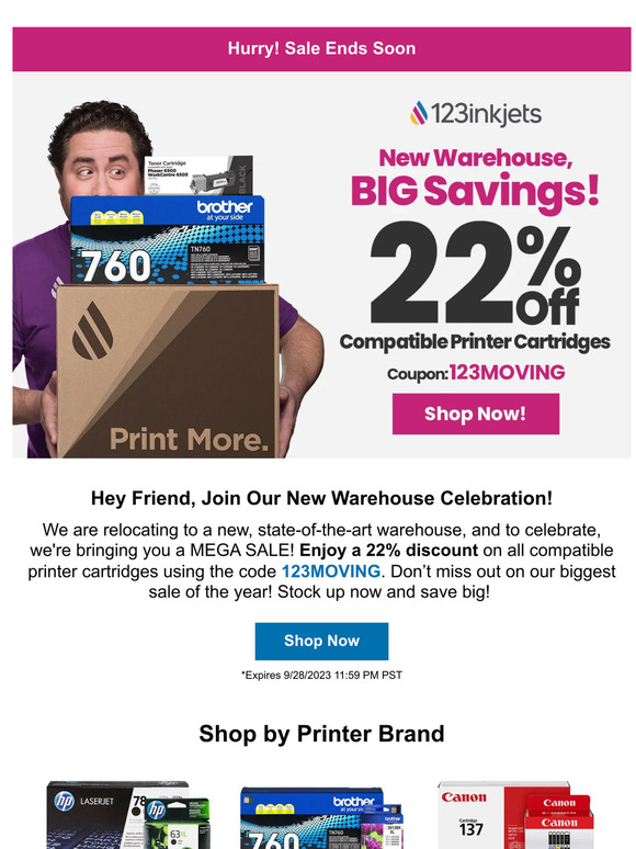 Last Call! Grab 22% Off Printer Ink: Moving Sale Bonanza!
