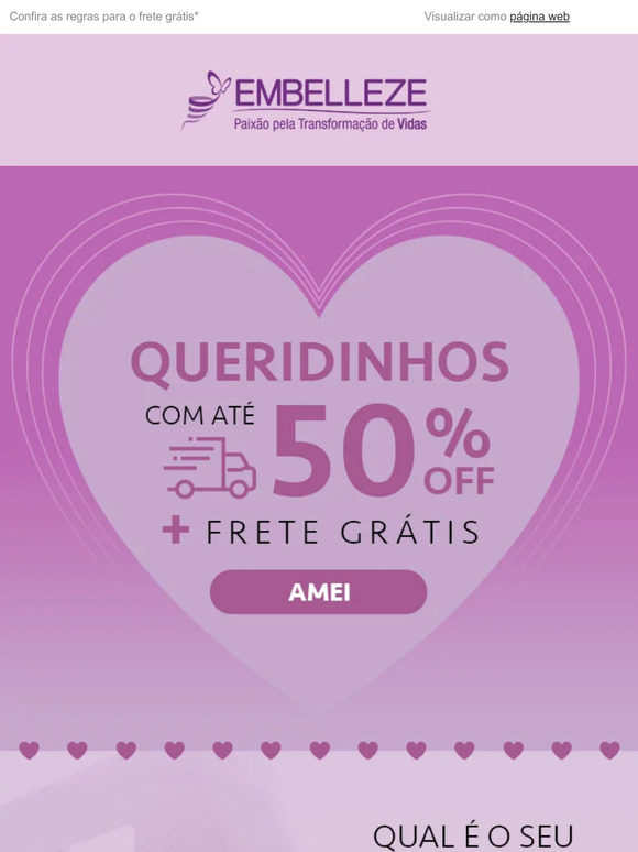 Promoção imperdível: Produtos com até 50% de desconto + Frete Grátis*!