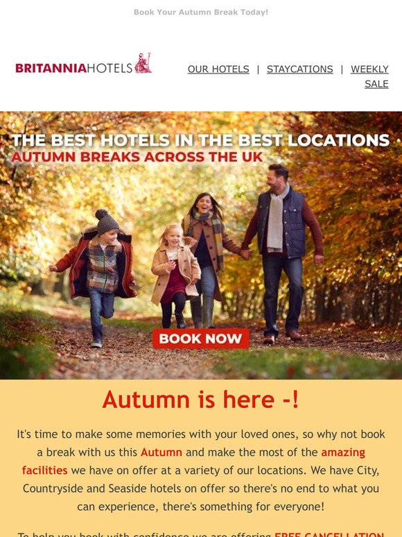🍁Fall into Savings with our family-friendly Autumn Breaks, —🍂