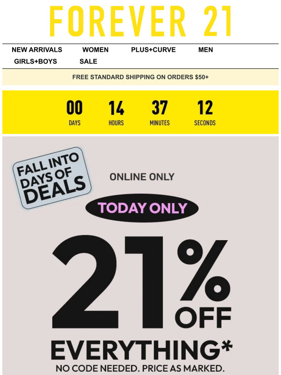 21% OFF Everything 🍂