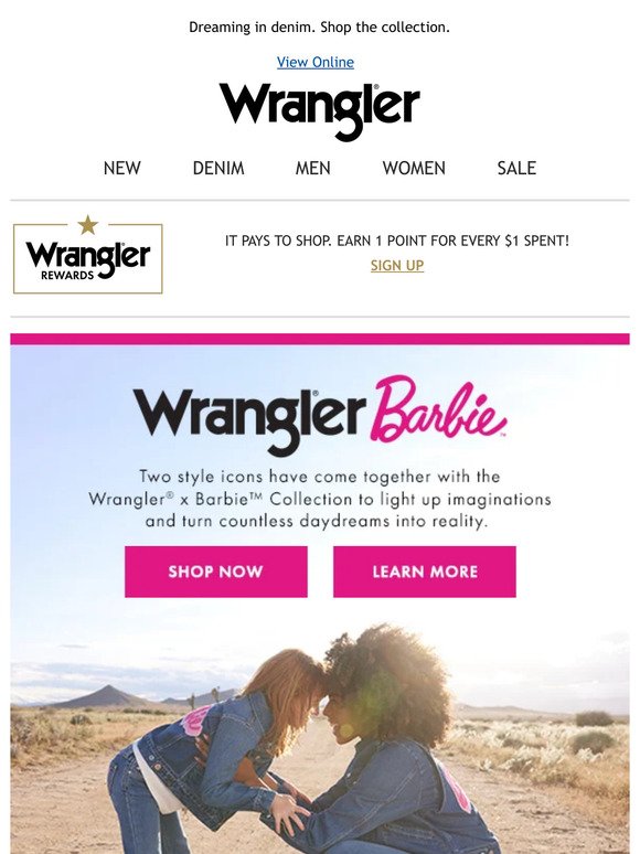 Just launched: Wrangler® x Barbie™