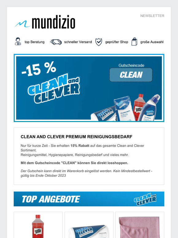 15% sparen auf Reinigungsmittel