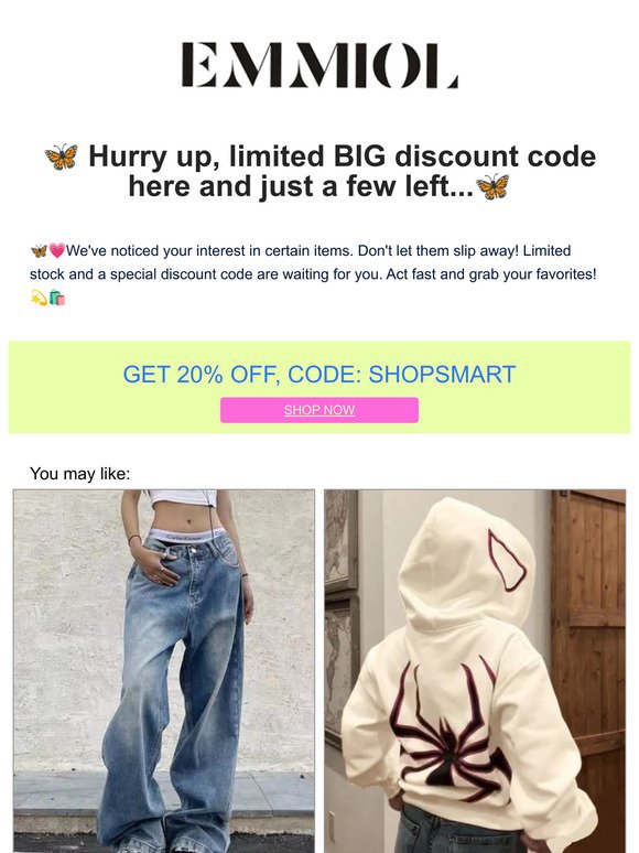 🦋 Hurry up, limited BIG discount code here and just a few left...🦋