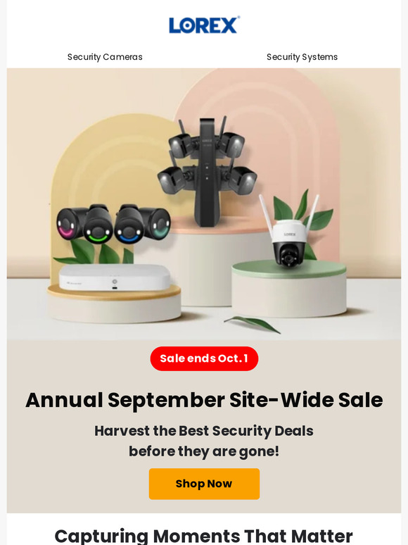 Harvest the Best Security Deals before they are gone! Sale Ends Oct. 1