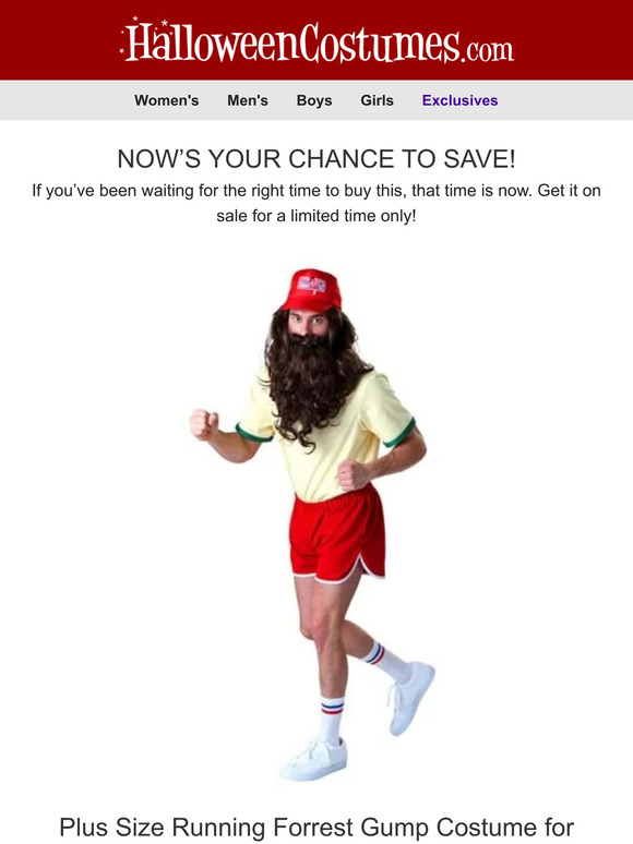 Plus Size Running Forrest Gump Costume for Men is on sale! 🎉