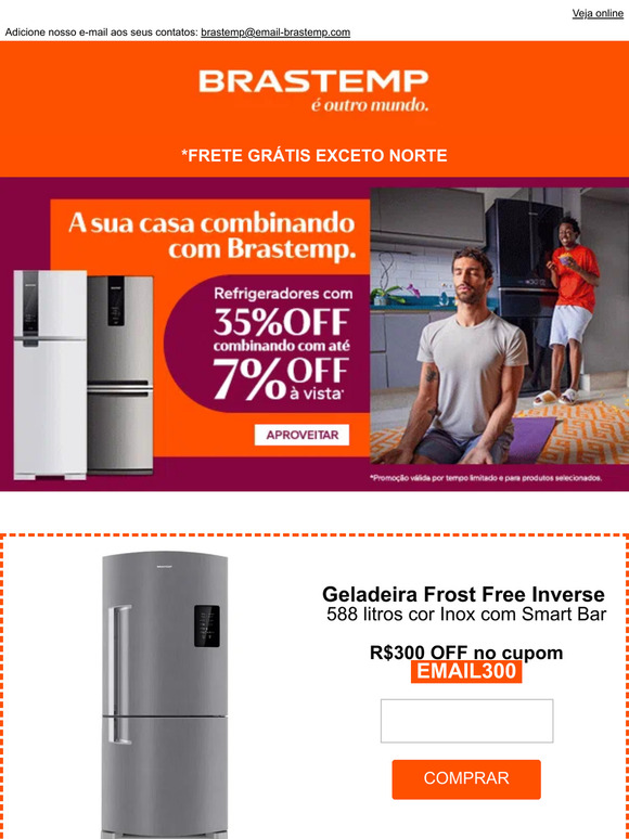As melhores geladeiras com *Frete Grátis! 🤩