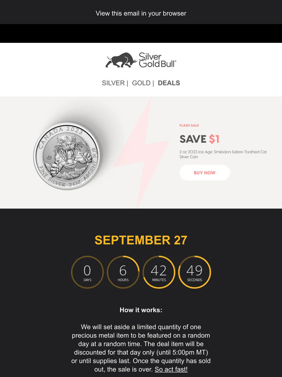 Flash Sale: 2 oz 2023 Ice Age: Smilodon Sabre-Toothed Cat Silver Coin | Royal Canadian Mint⚡⚡⚡