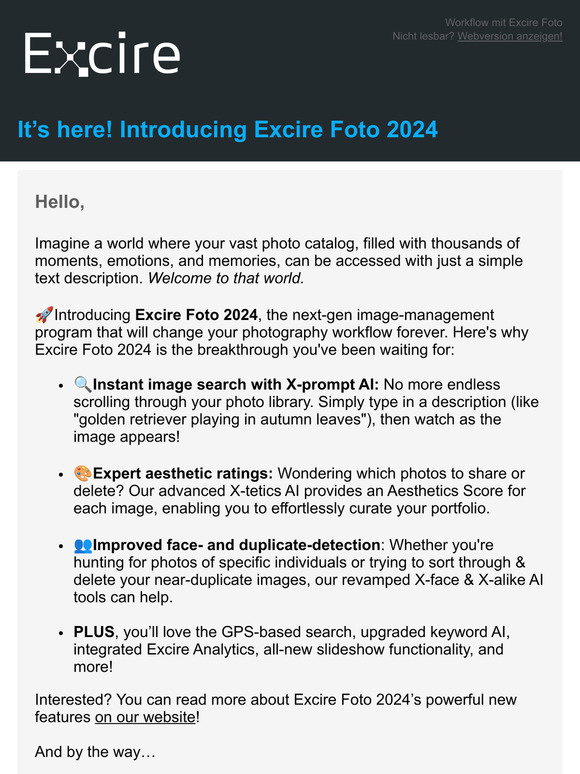 Excire: It’s here! Introducing Excire Foto 2024 (with AI prompt search ...