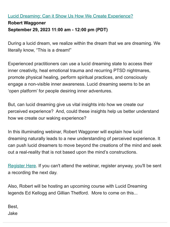 Robert Waggoner Webinar - in 2 Days!
