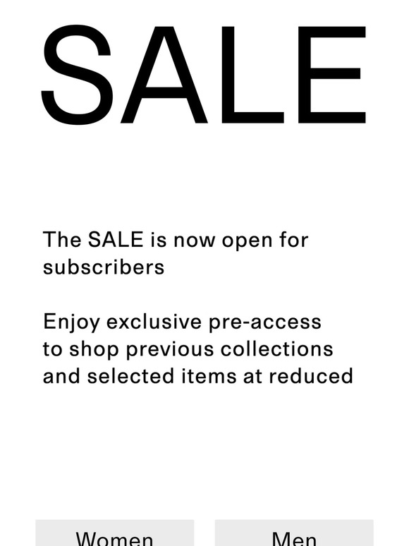The SALE opens tomorrow