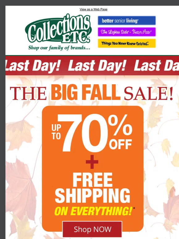 The Big Fall Sale Farewell: Last Day to Save BIG