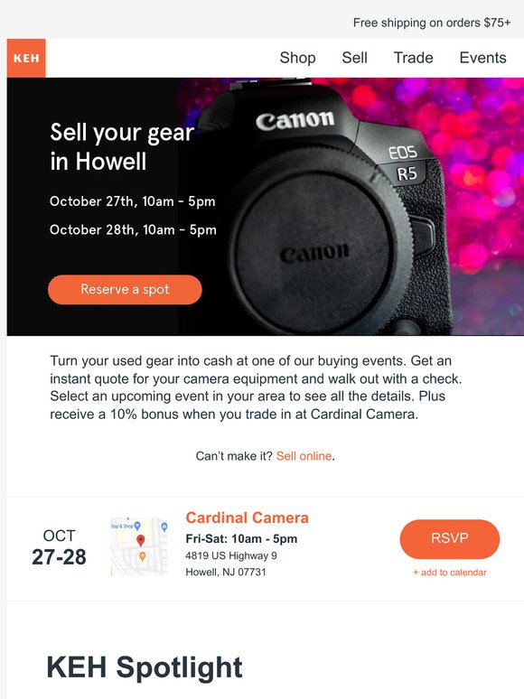Sell your used camera gear in Howell.