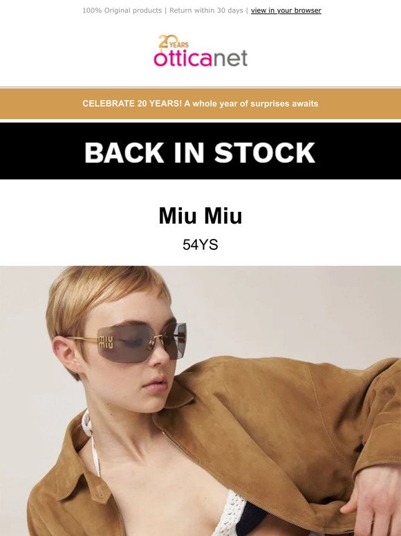 Miu Miu 54YS is back in stock!