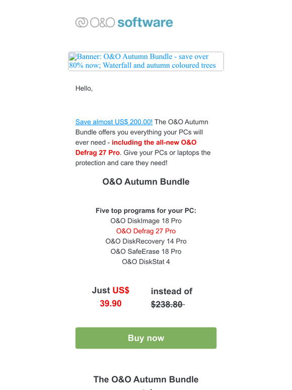 O&O Software: ❗ Incl. The New O&O Defrag 27 Pro: Get The O&O Autumn Bundle  For Only US$ 39.90 (Save US$ 198.90!)
