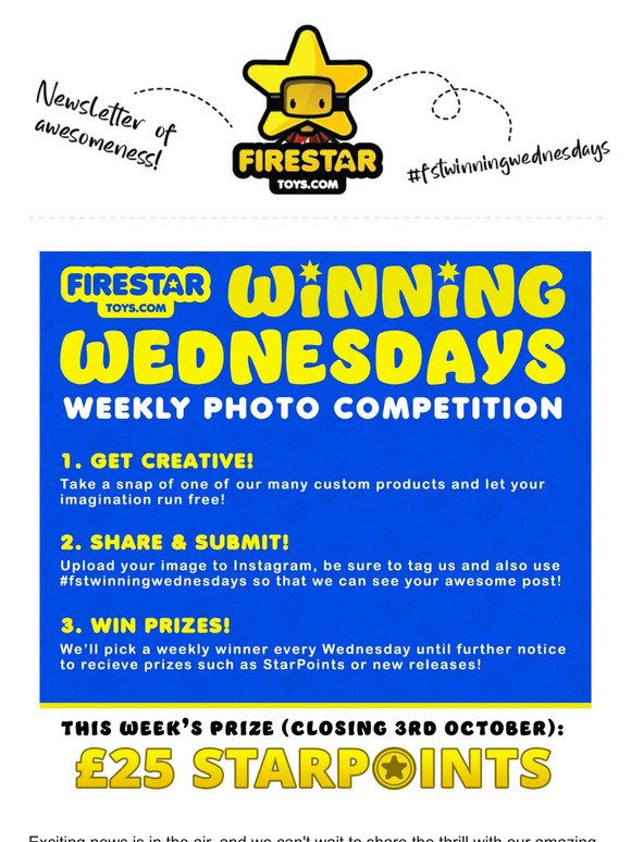 🌟 Introducing Winning Wednesdays: Unleash Your Creativity and Win Big at FireStar! 🏆