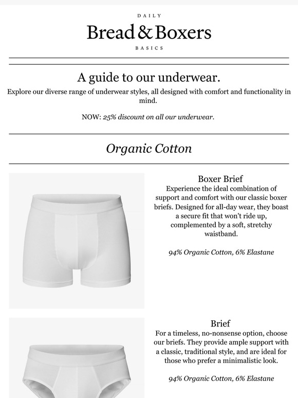 A guide to our underwear.