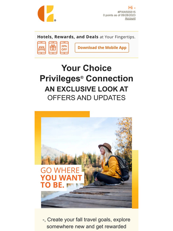 Your Account Summary— Your Fall Travel Goals
