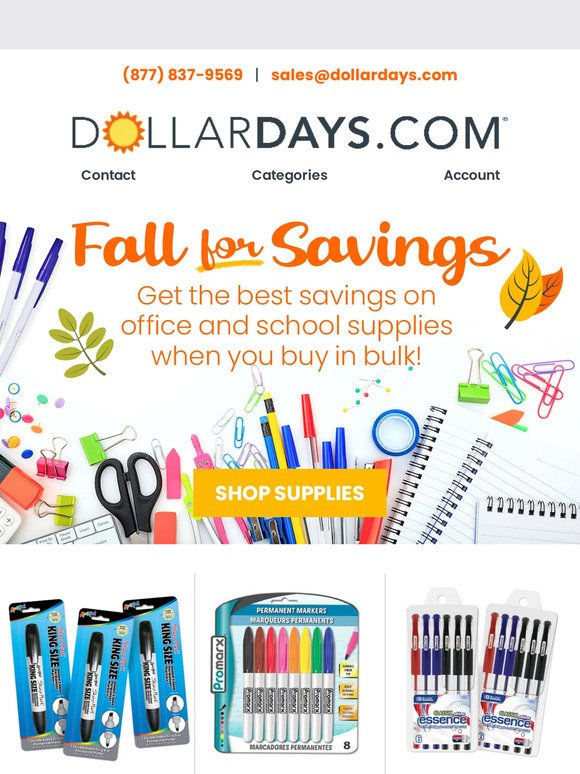 Fall For Savings! 🍂 🍎 Bulk Savings on School & Office Supplies