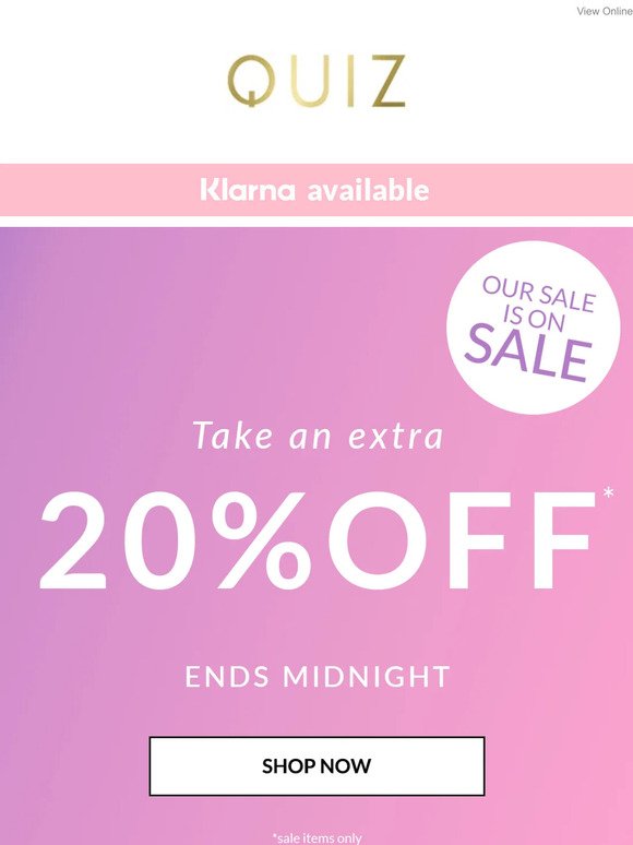 Extra 20% off sale is on! ❤️