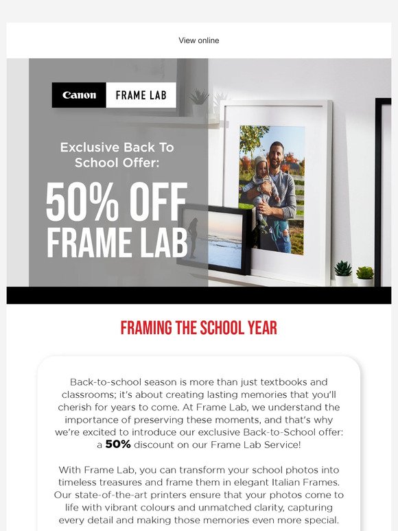 50% OFF Canon Frame Lab Print and Framing Service
