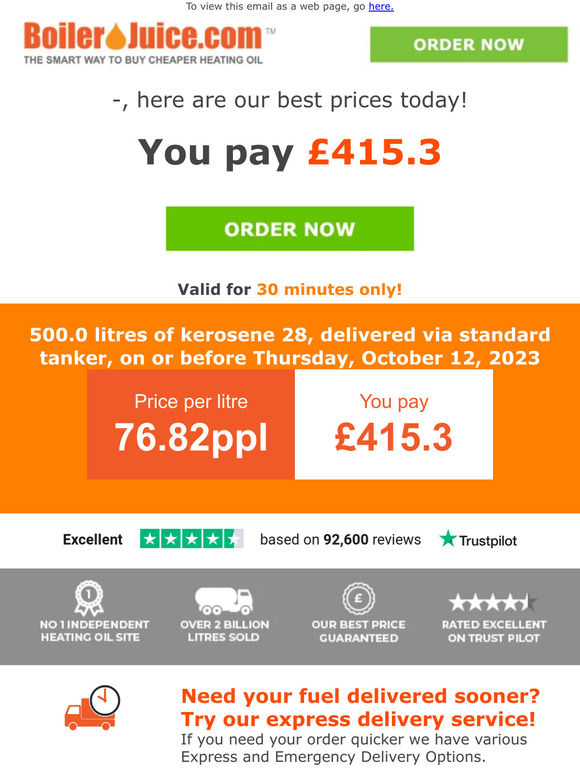 Your heating oil quote, —
