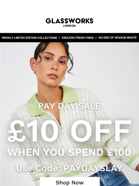 Glassworks Here's £10 Off 😘 Milled