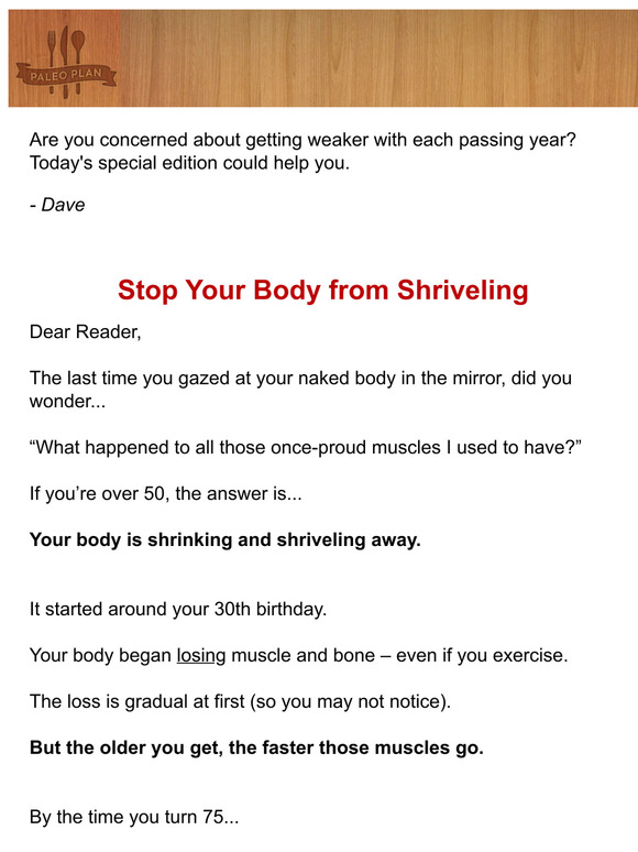 Stop Your Body from Shriveling