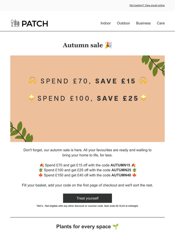 Patch Plants Our autumn sale is here 🚨 Milled