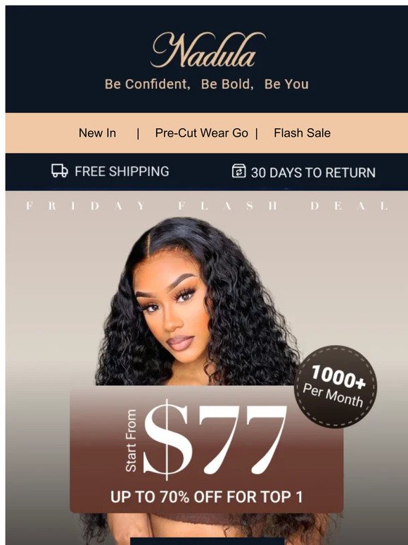 Selling 1000+ per month, start from $77 Yaki pre-cut lace wig sale.