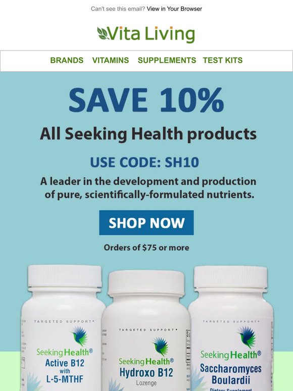 10% Off Seeking Health Supplements ...Limited time only!