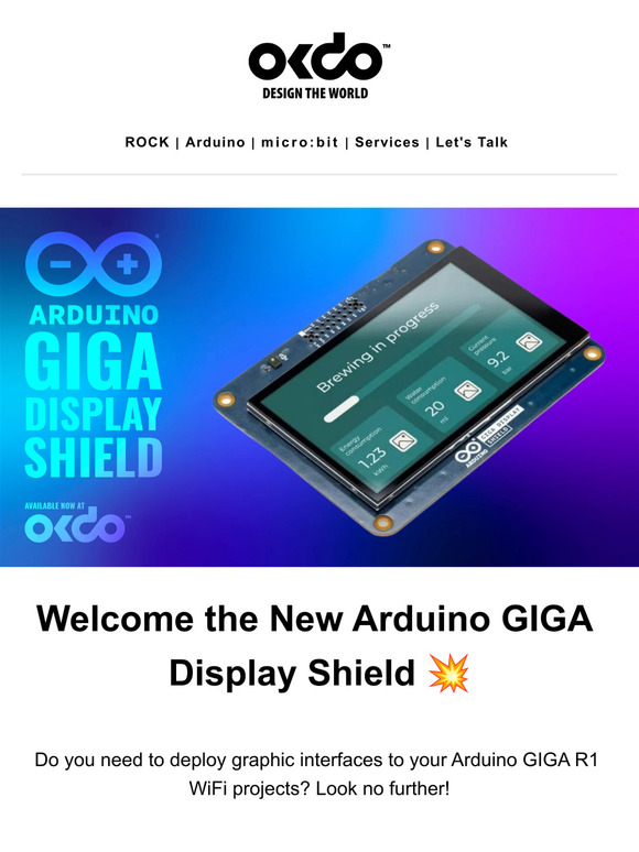 Okdo Just Launched The New Arduino Giga Display Shield Is Here 🔥