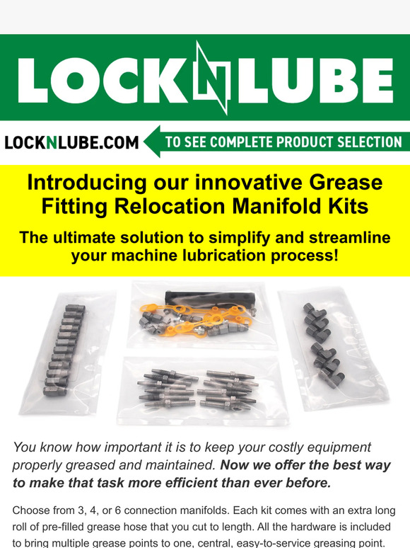 LockNLube Introducing our innovative Grease Fitting Relocation