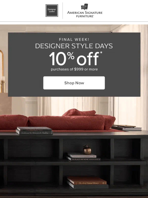 American Signature Furniture Standout accents for every room. Milled